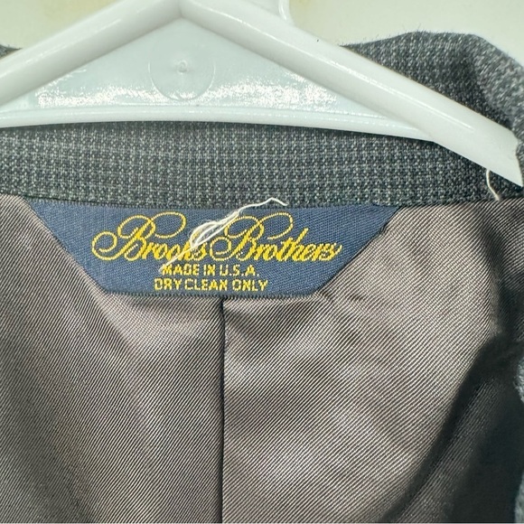 Brooks Brothers makers brooksease grey wool suit coat jacket size 40 - Picture 5 of 9